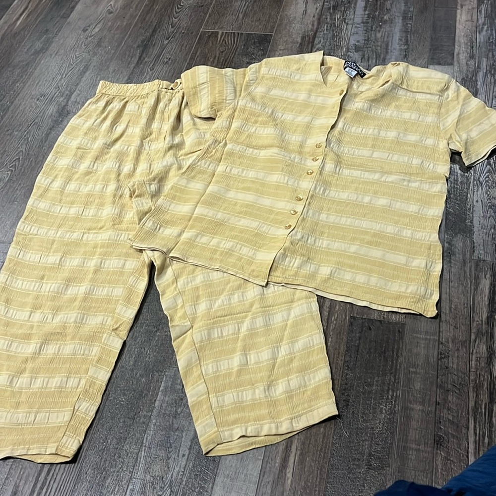 Vintage Nick and Sarah Matching set pants and button up short sleeve.